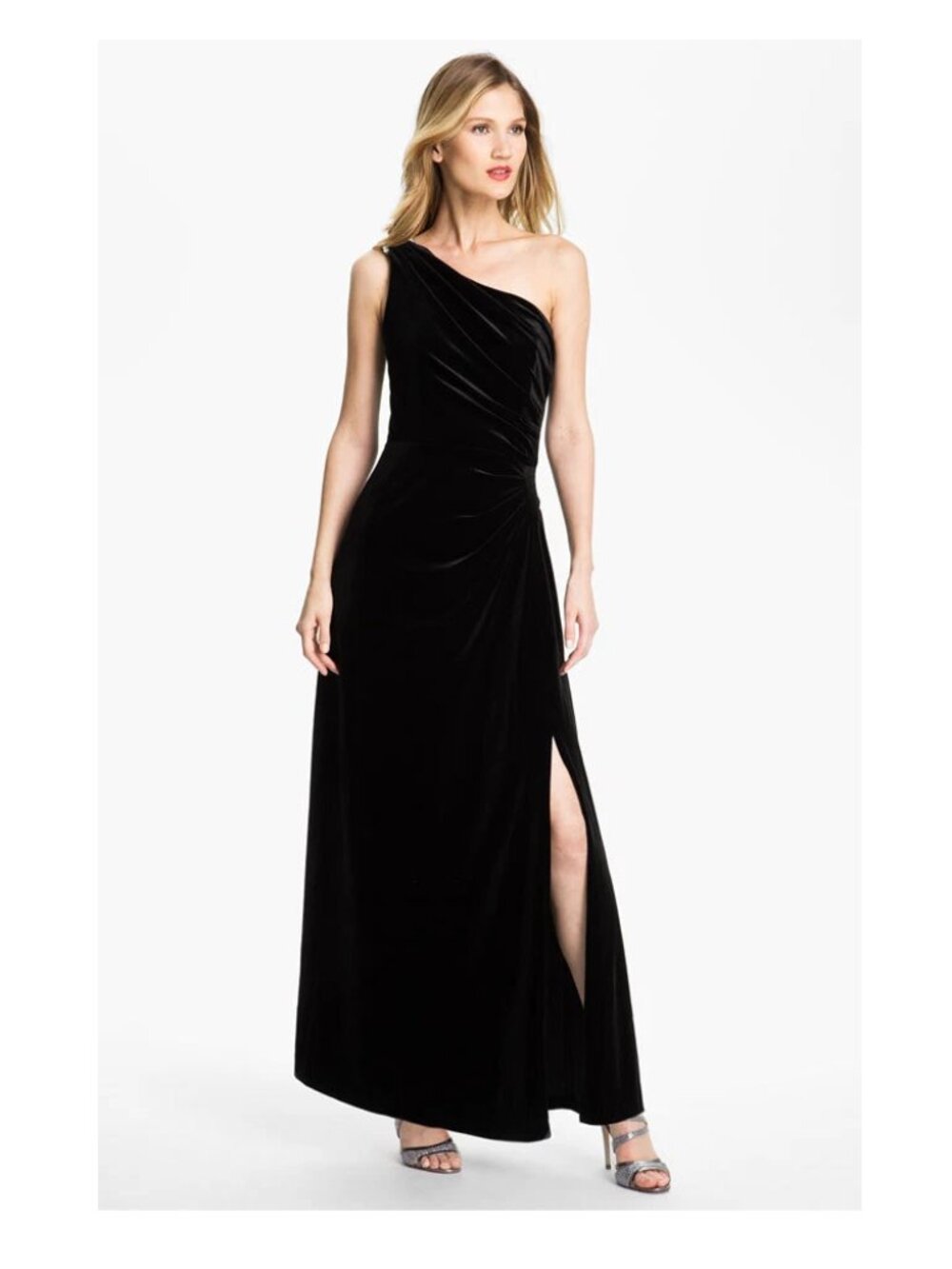 Alex Evenings One Shoulder Velvet Gown (size 10)